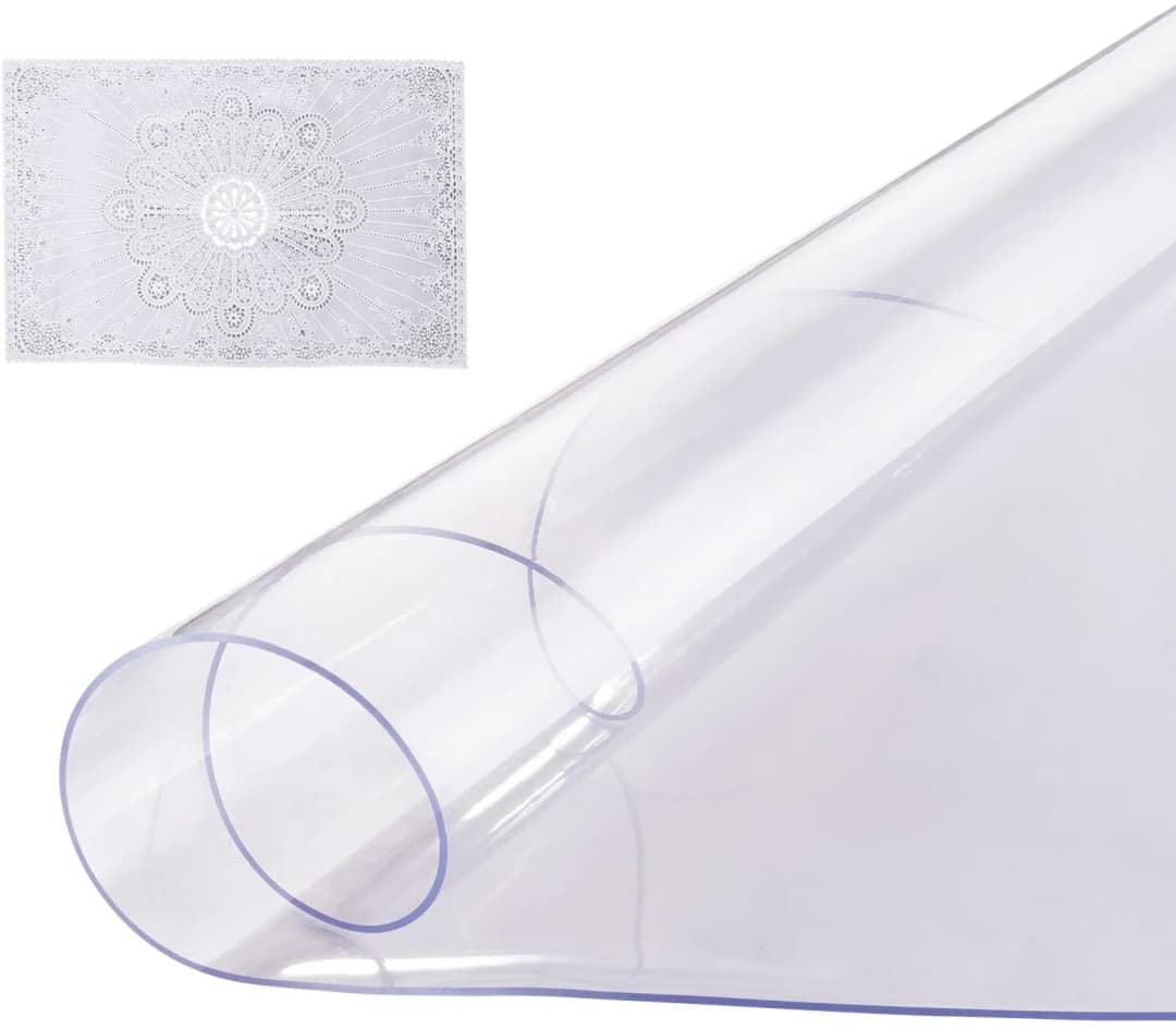 Tischdecke Kunststoff rund 121,9 x 121,9 cm Transparent
