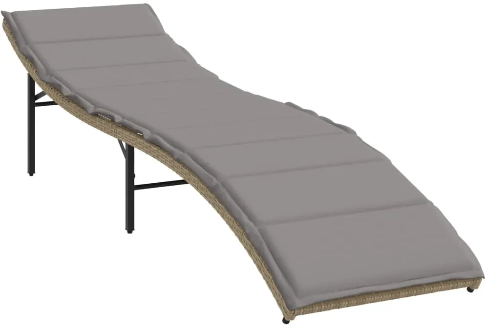 Sonnenliege 199 x 55 x 50 cm Beige