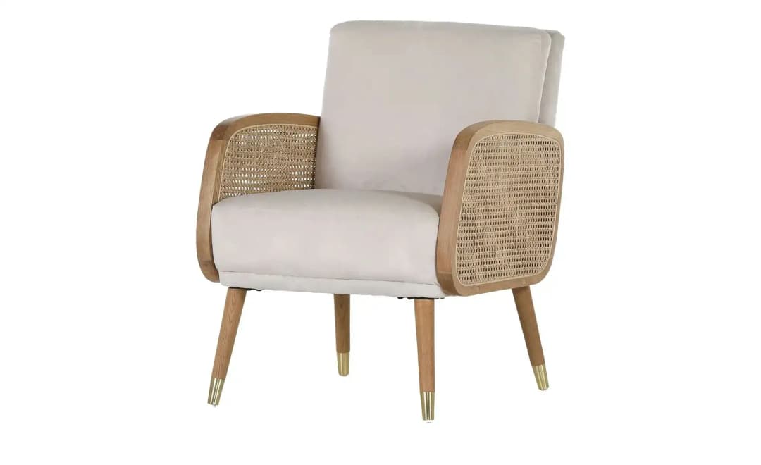 Sessel GLORIA Flachgewebe 64 x 83 x 75 cm Weiß gepolstert