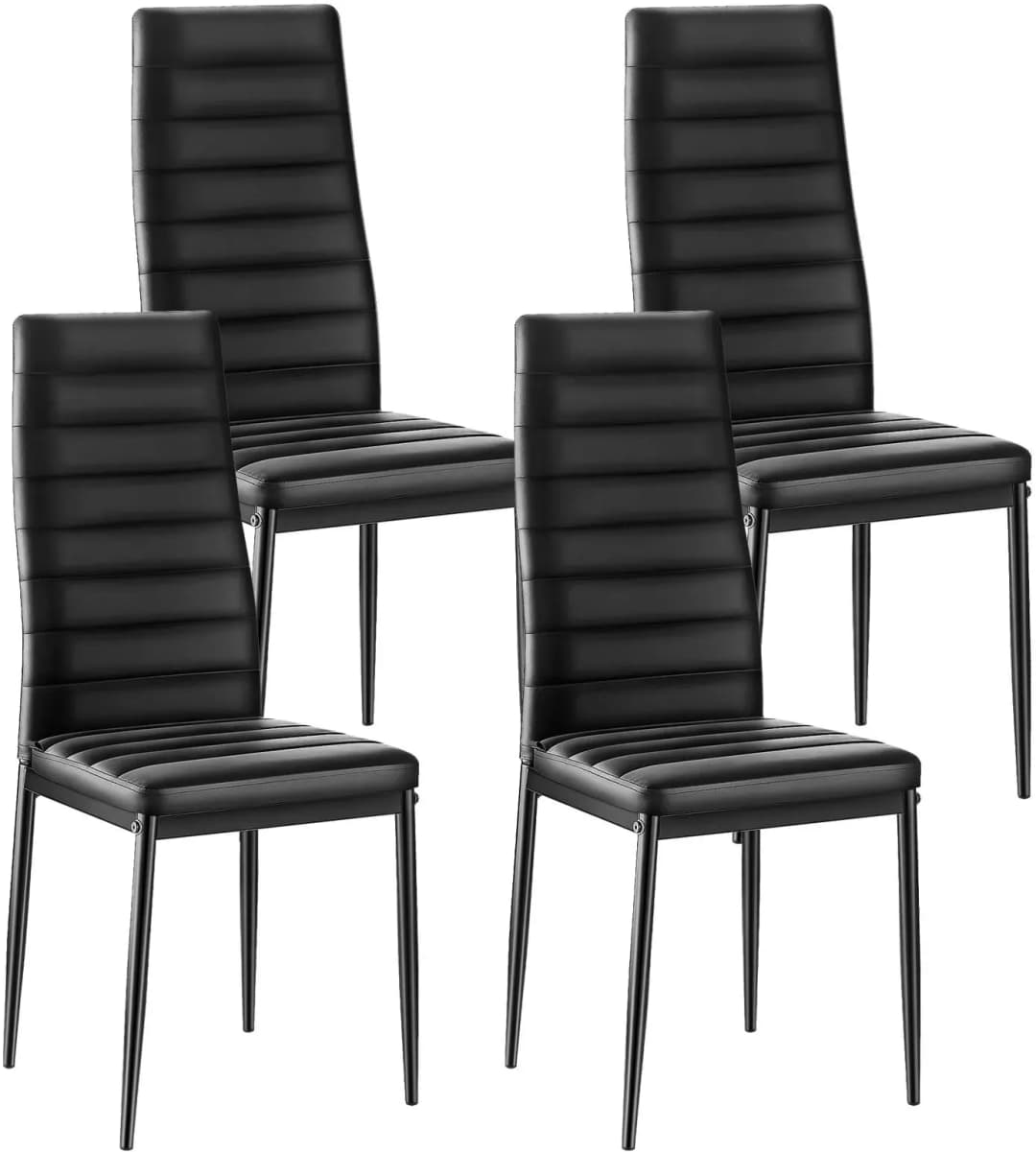 Esszimmerstuhl modern Leder schwarz 4er Set