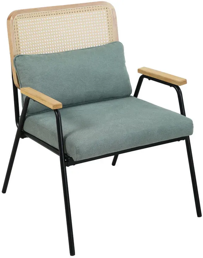Loungesessel THEA Polyester 62 x 83 x 66 cm Grün mit Kissen