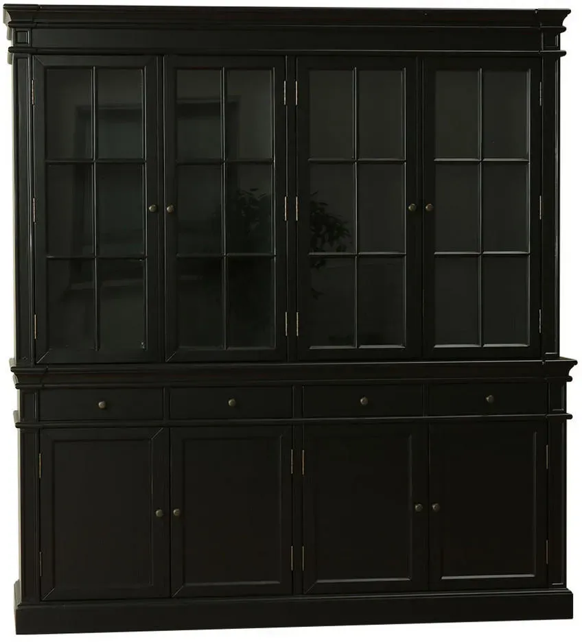 Vitrinenschrank Amaretta 186 x 45 cm Schwarz