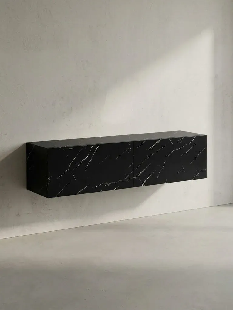 Lowboard 120x30x30 cm Schwarz Metall