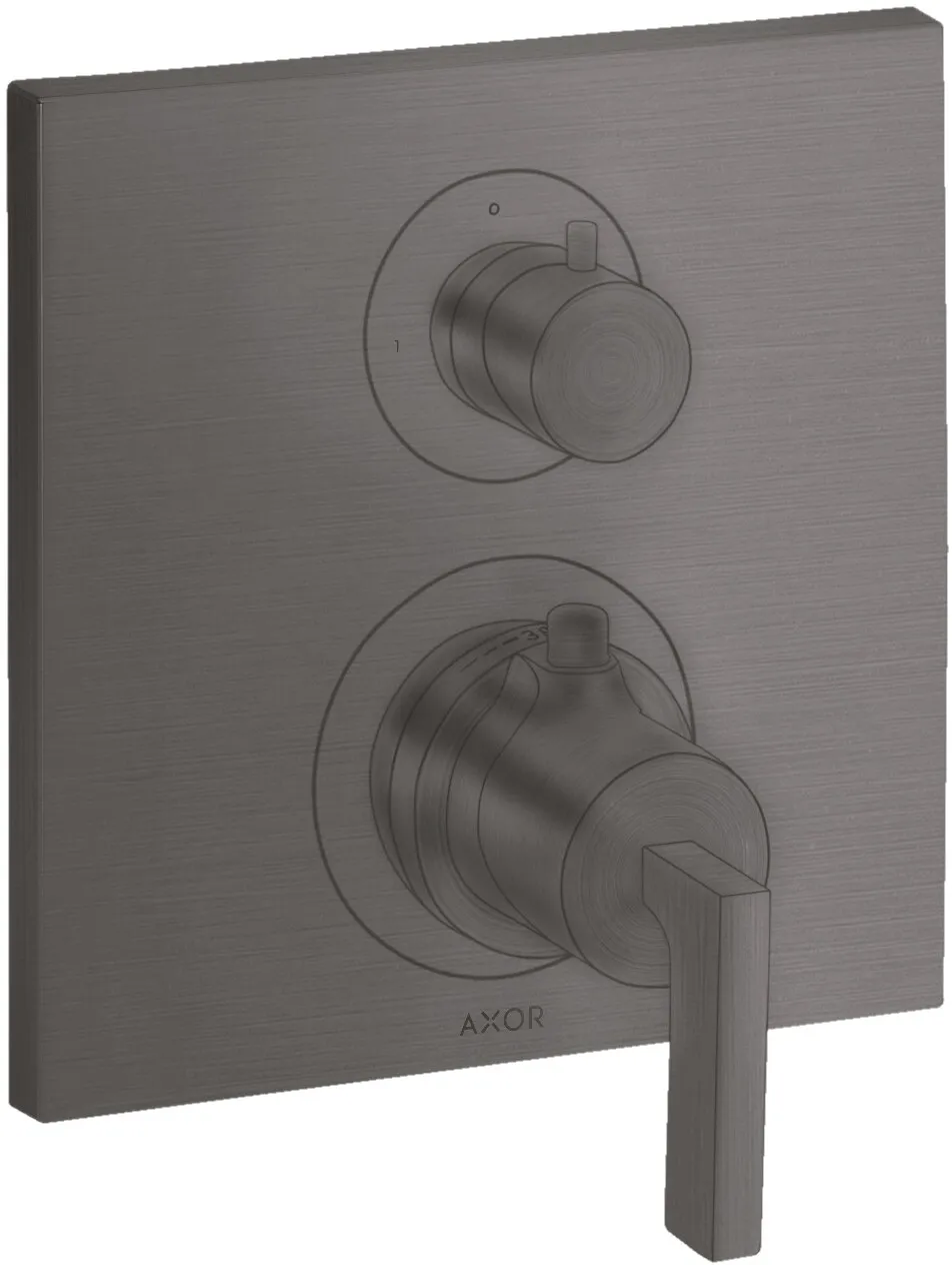 Citterio Thermostat Unterputz mit Absperrventil für 1 Verbraucher Brushed Black Chrome 39700340
