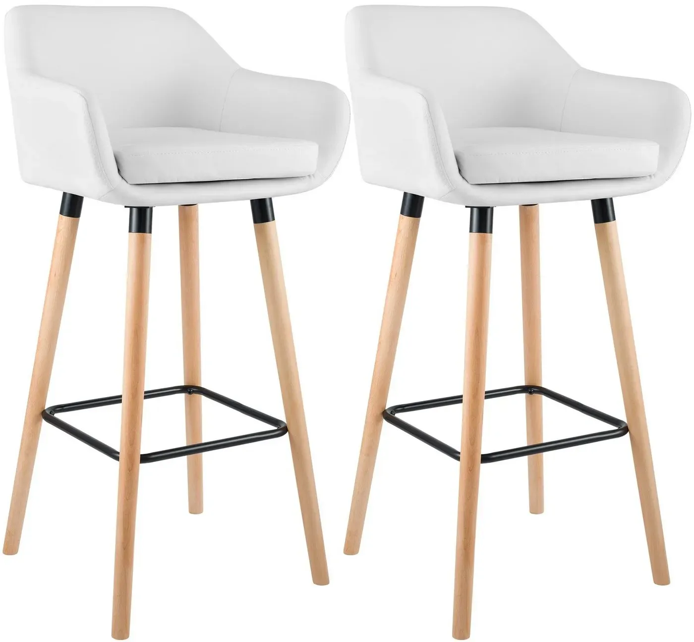 2er Set Barhocker Grant Kunstleder Weiß