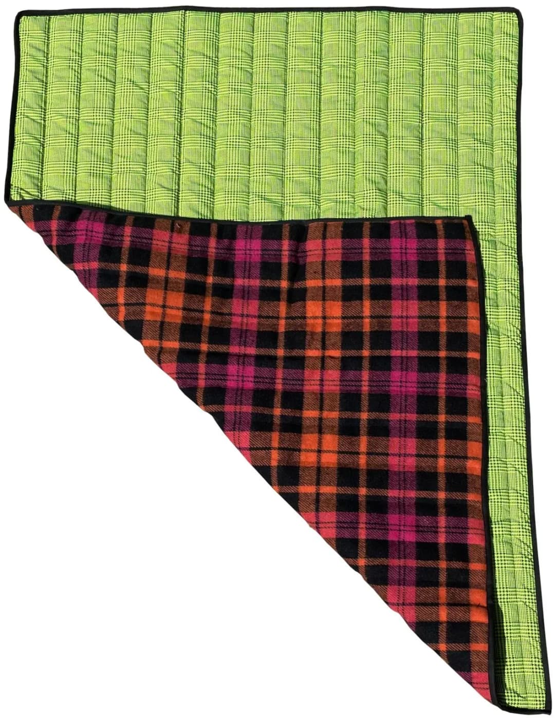 Double-Face Hundedecke 100 x 70 cm Yellow Tartan