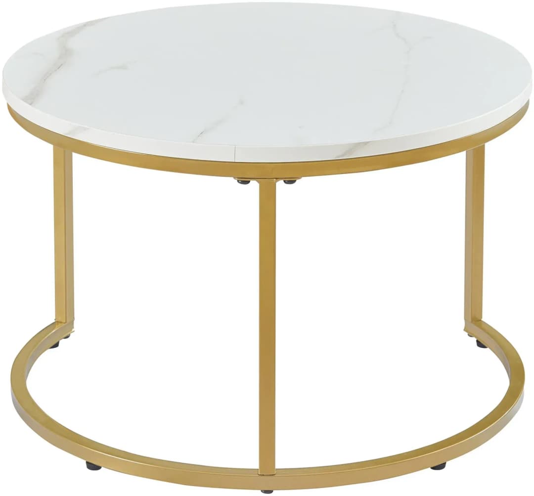 Christchurch Weiß/Gold Metall rund 80 x 45 cm