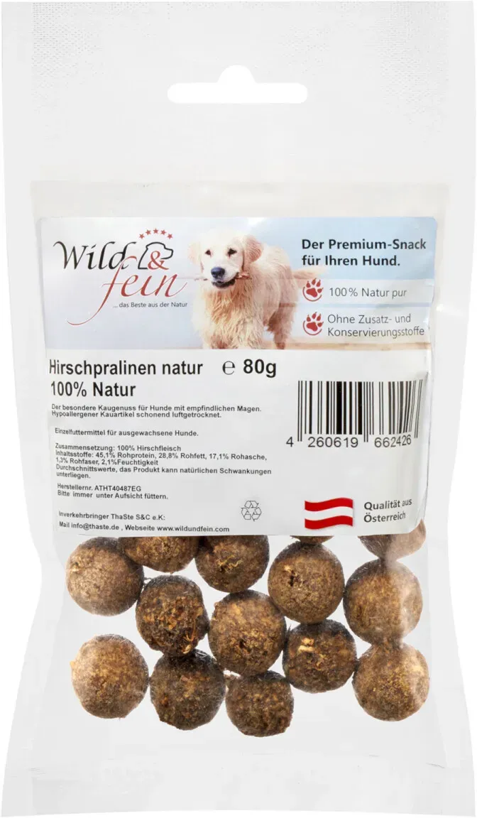 Hirschpralinen Natur 80 g