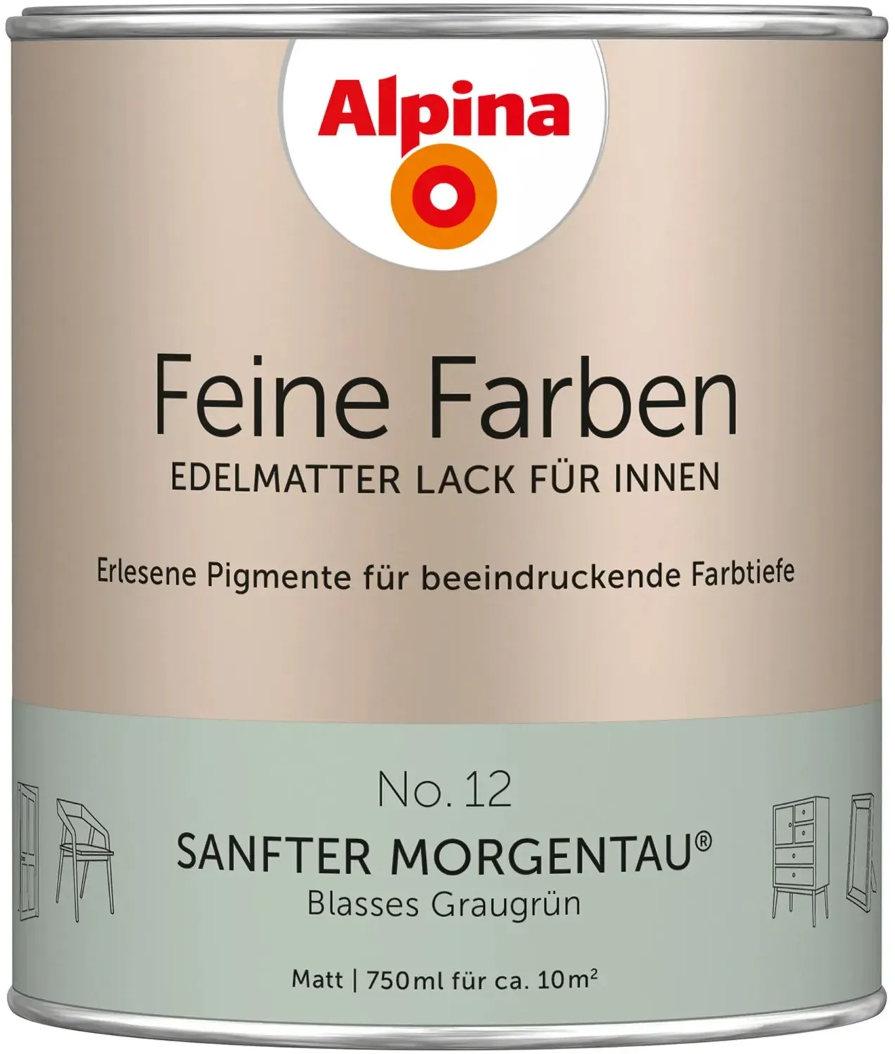 Feine Farben Lack 750 ml No. 12 sanfter morgentau