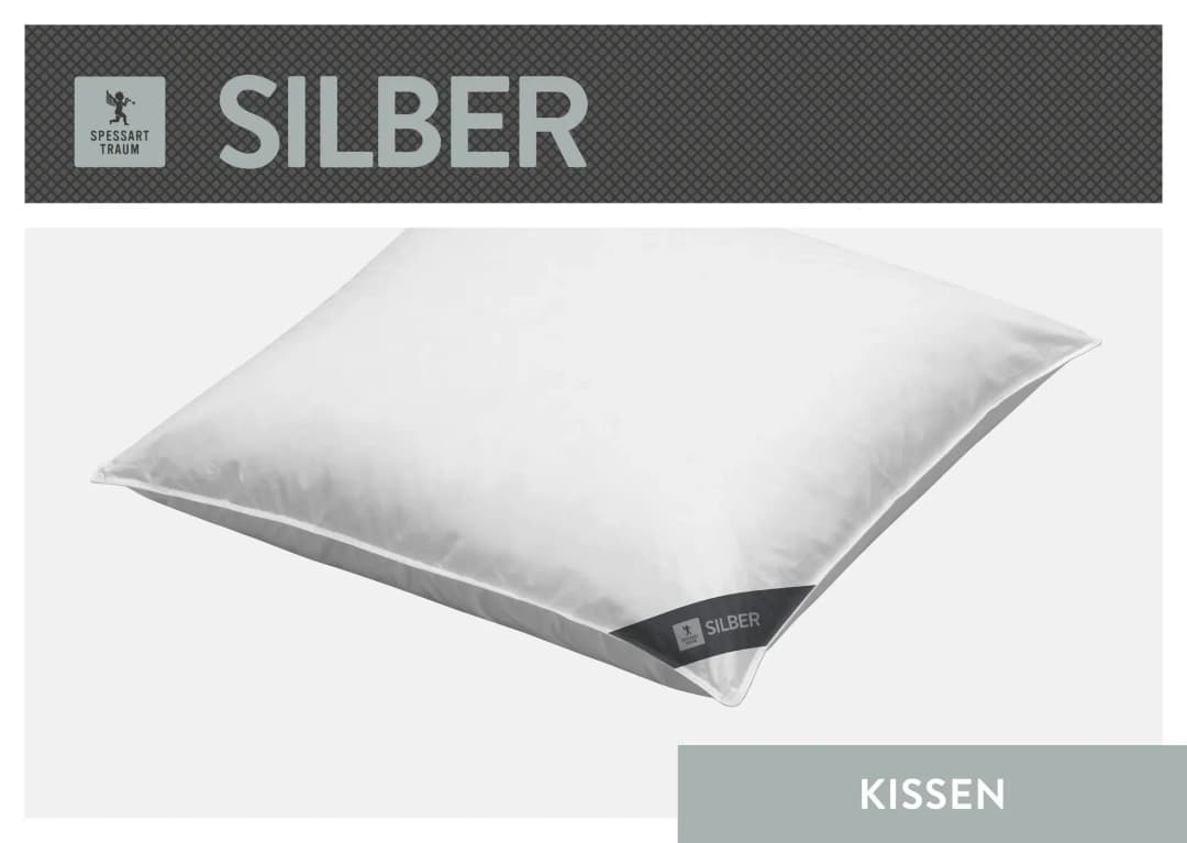 3-Kammer-Kopfkissen Silber 80 x 80 cm Weiß