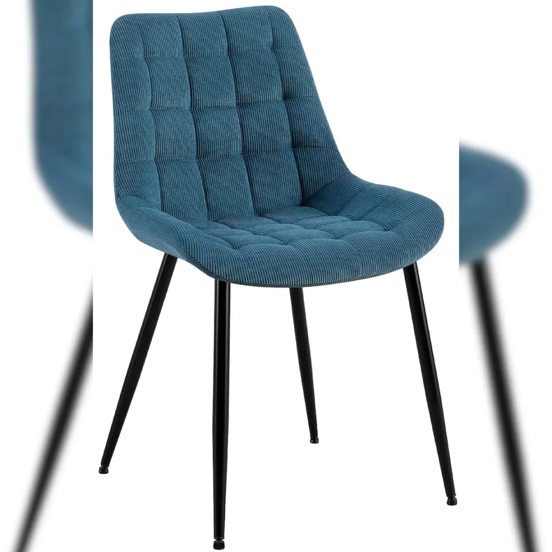 Esszimmerstuhl Sardna Cord blau