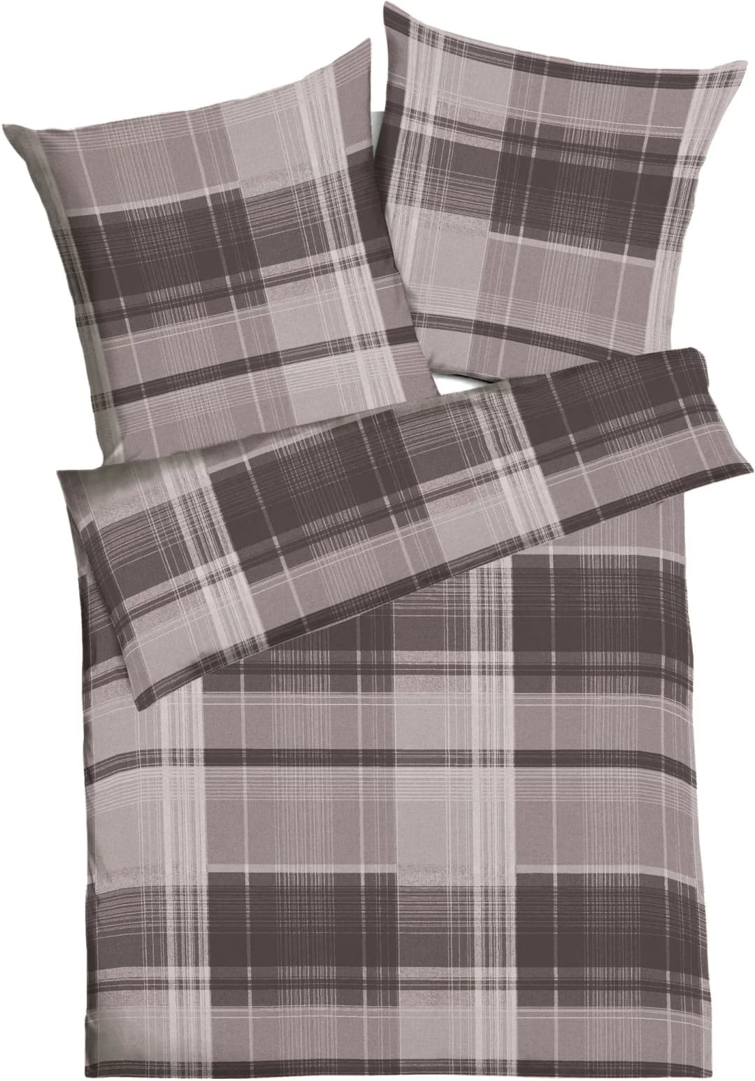 Tonight Plaid kariert Baumwolle Braun 135 x 200 cm + 80 x 80 cm