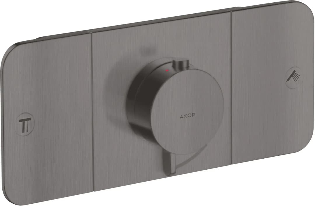 Axor One Unterputz-Duscharmatur mit Thermostat für 2 Verbraucher Schwarz Chrom 45712340