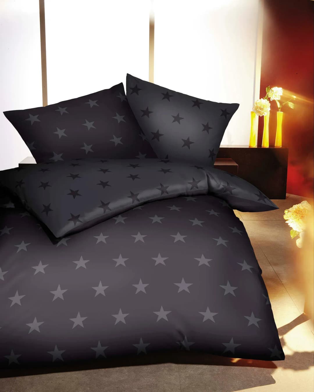 Stars Feinbiber zinn 200 x 200 cm + 2 x 80 x 80 cm