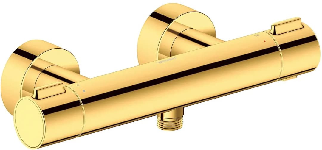 Thermostatarmatur Brausethermostat Aufputz rund für 1 Verbraucher Gold Poliert TH4220000034