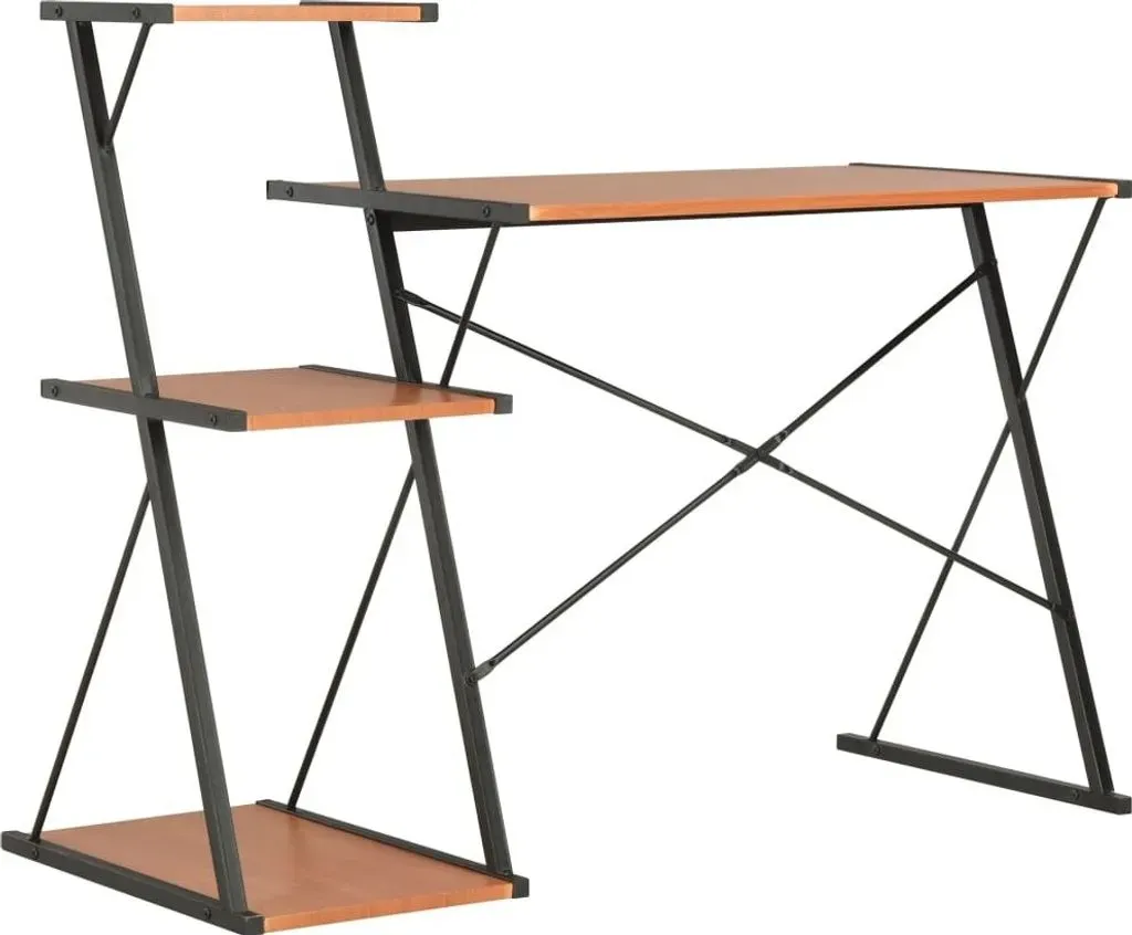 Schreibtisch mit Regal schwarz / braun