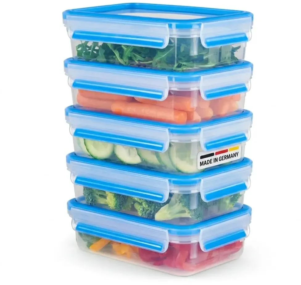 Clip & Close rechteckig blau 0,8 l 5-teiliges Set