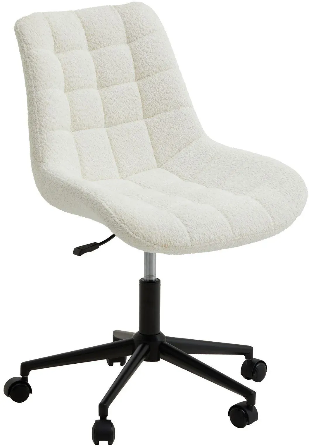 Drehstuhl Bouclé Stoff Weiß