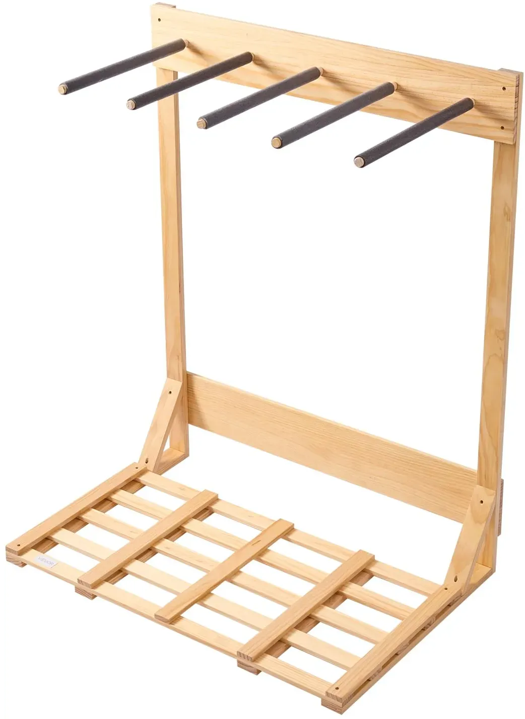 vertikaler Surfbrettständer 4-stufiges Surfbrettregal aus Holz zur Aufbewahrung & Präsentation, freistehender Boardständer-Organizer Surfbretthalter Rack für Wakeboard Snowboard Skier
