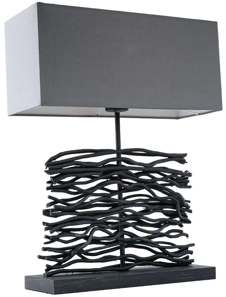 Design Schreib Tisch Lampe Schlaf Gäste Zimmer Beistell Leuchte Textil Holz Strahler
