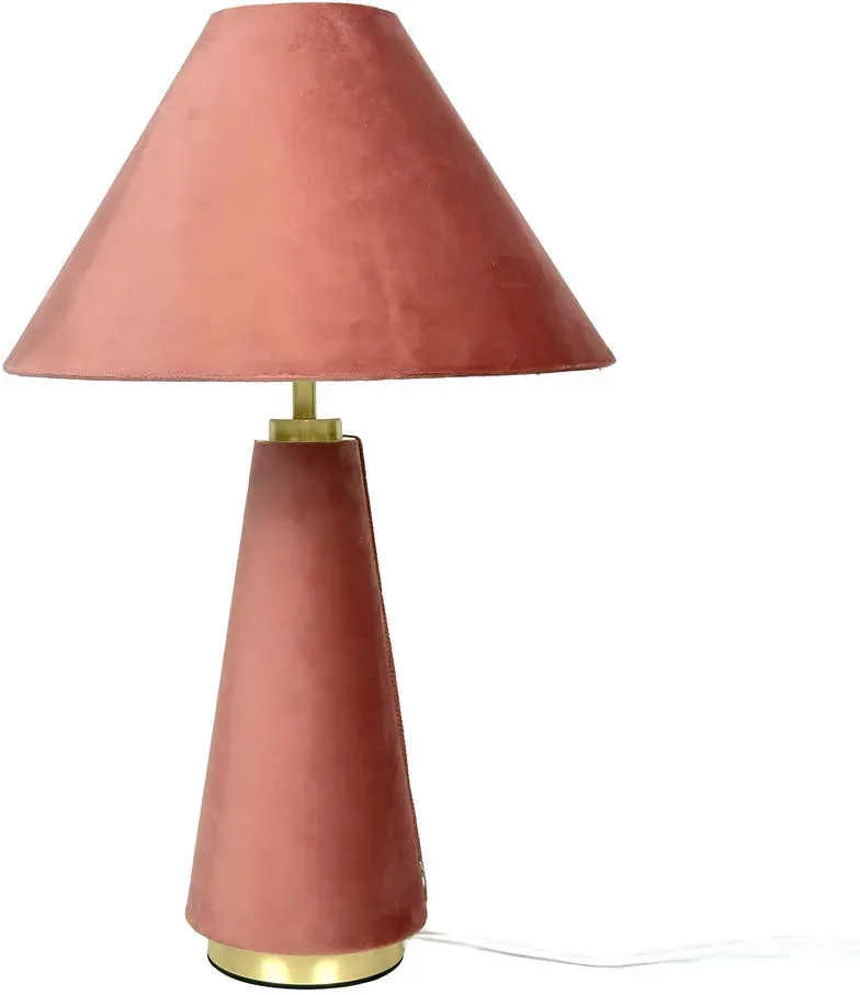Tischlampe mit Samtschirm Gold,Rosa