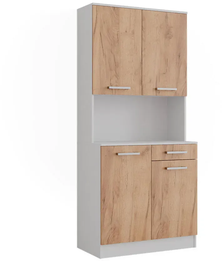 Küchenbuffet Raul 83,6 x 188,5 cm Weiß/Goldkraft Eiche
