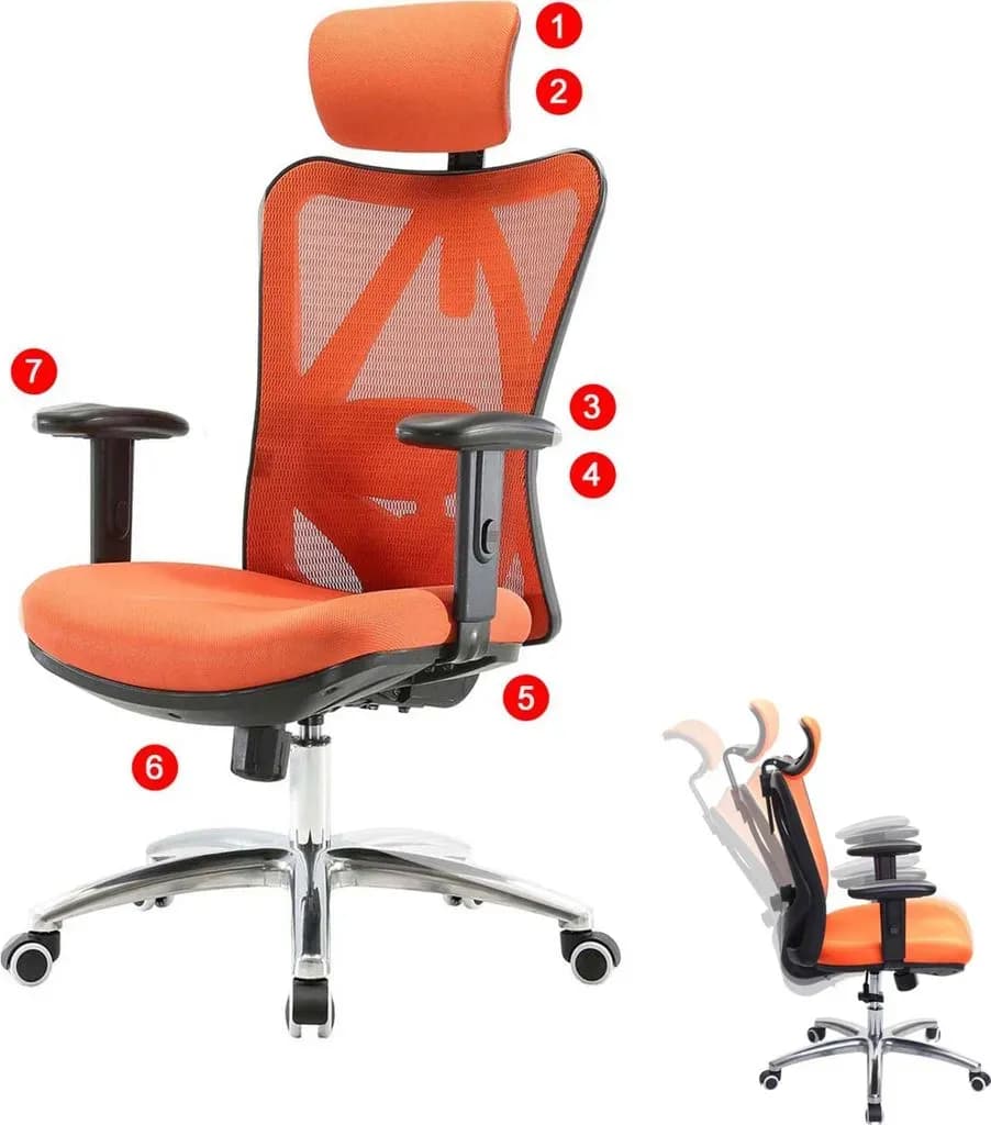 Bürostuhl Kunstleder Orange
