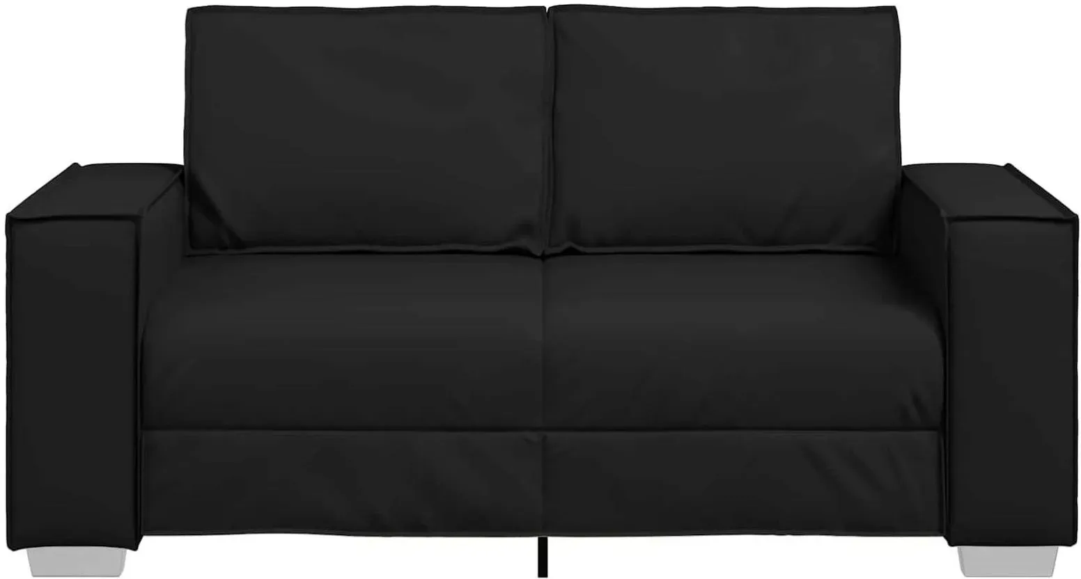 Couch Kunstleder 2-Sitzer Schwarz