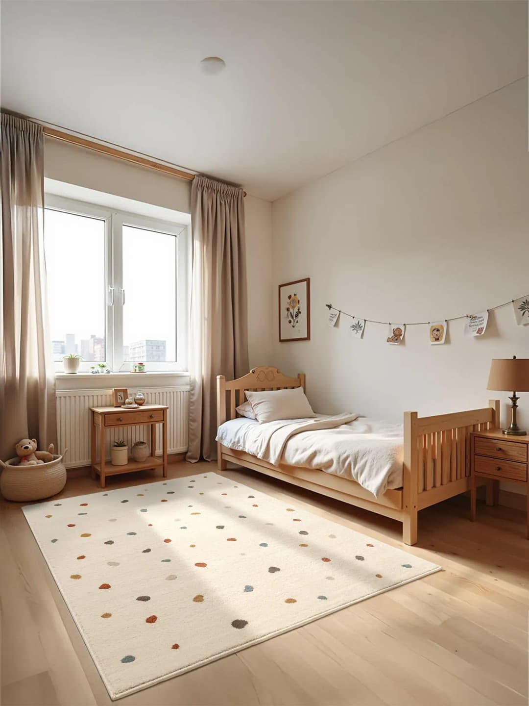 Funny Dots Kinderteppich 160 x 235 cm Creme/Multifarben