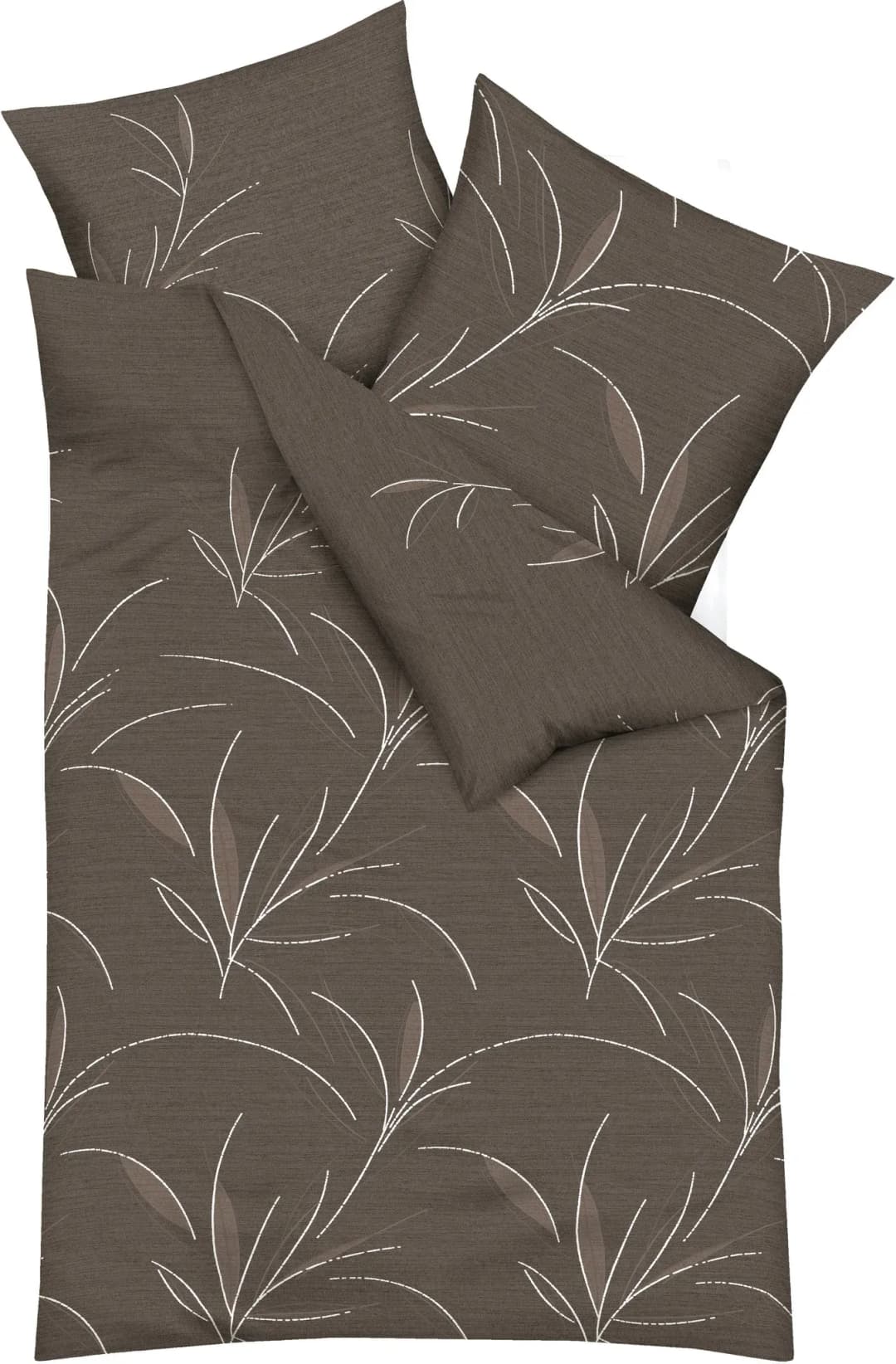 Organic Floral Baumwolle Mocca 135 x 200 cm + 80 x 80 cm