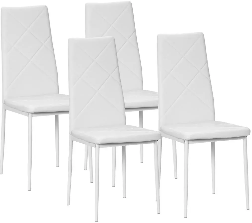 Esszimmerstuhl Kunstleder weiß 4er Set