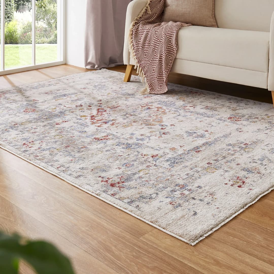 Rocco Teppich 160 x 240 cm Blau/Creme