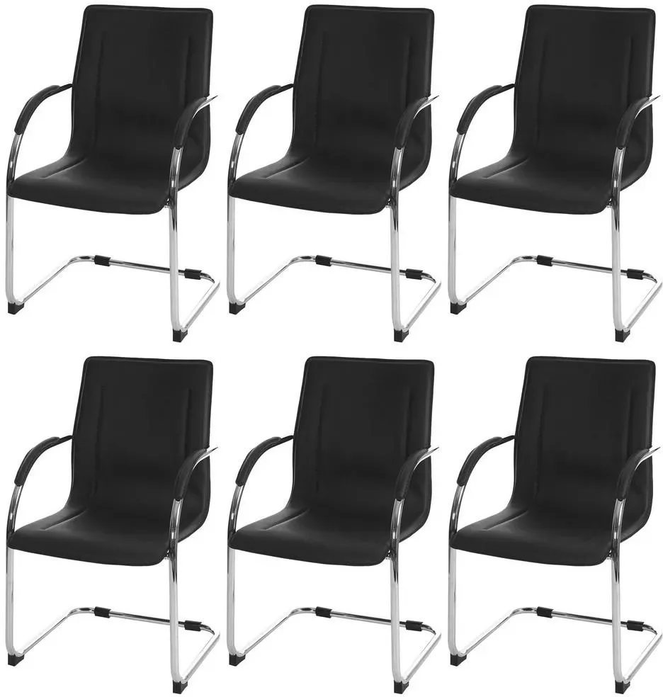 Konferenzstuhl Sammy Textil Schwarz 6er Set