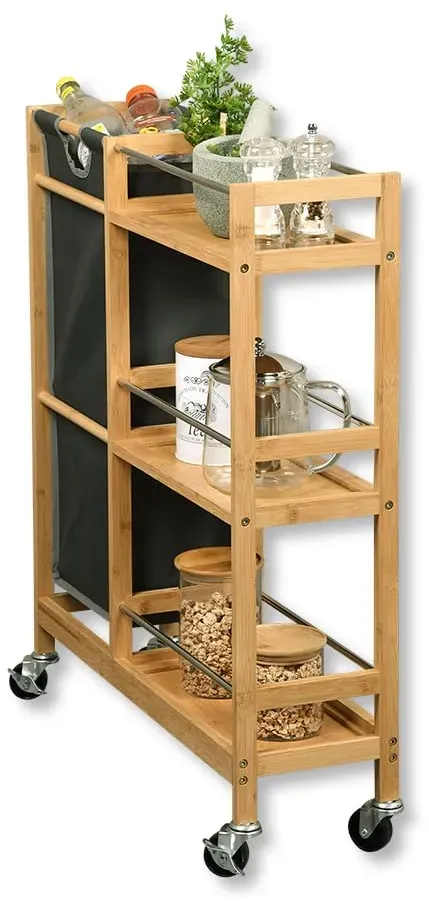 Nischenregal auf Rollen 68 x 20 x 74 cm Braun