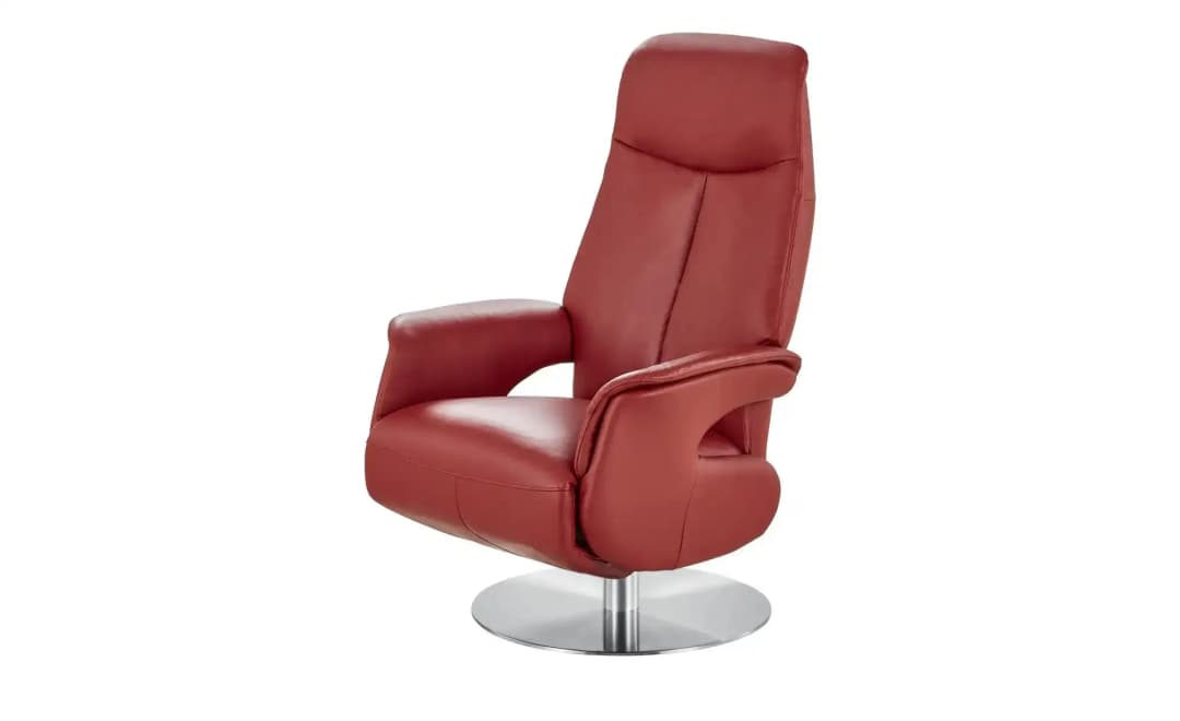 Relaxsessel Nils Kunstleder 70 x 111 x 79 cm rot mit verstellbarer Rückenlehne