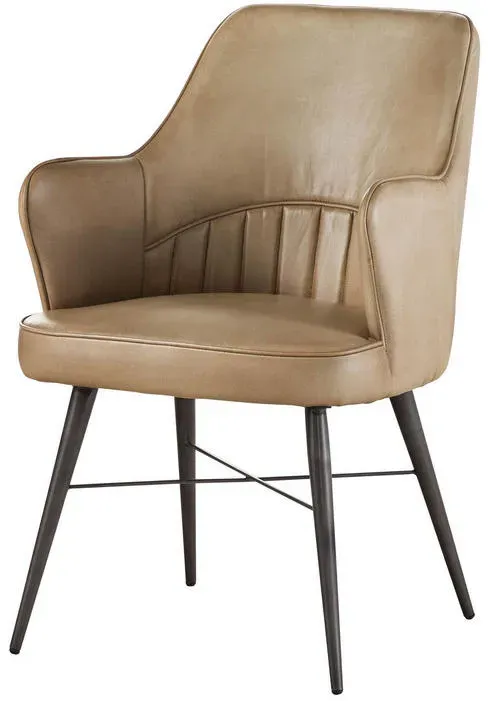 Polsterstuhl Leder beige