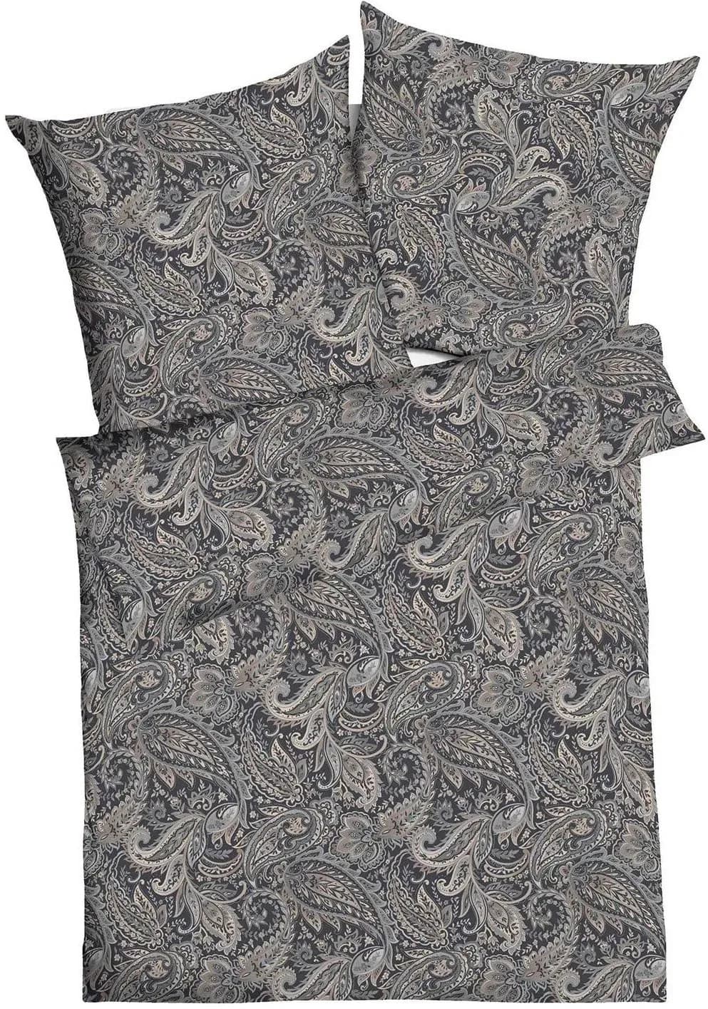 Glory Floral Jersey Grau 135 x 200 cm + 80 x 80 cm