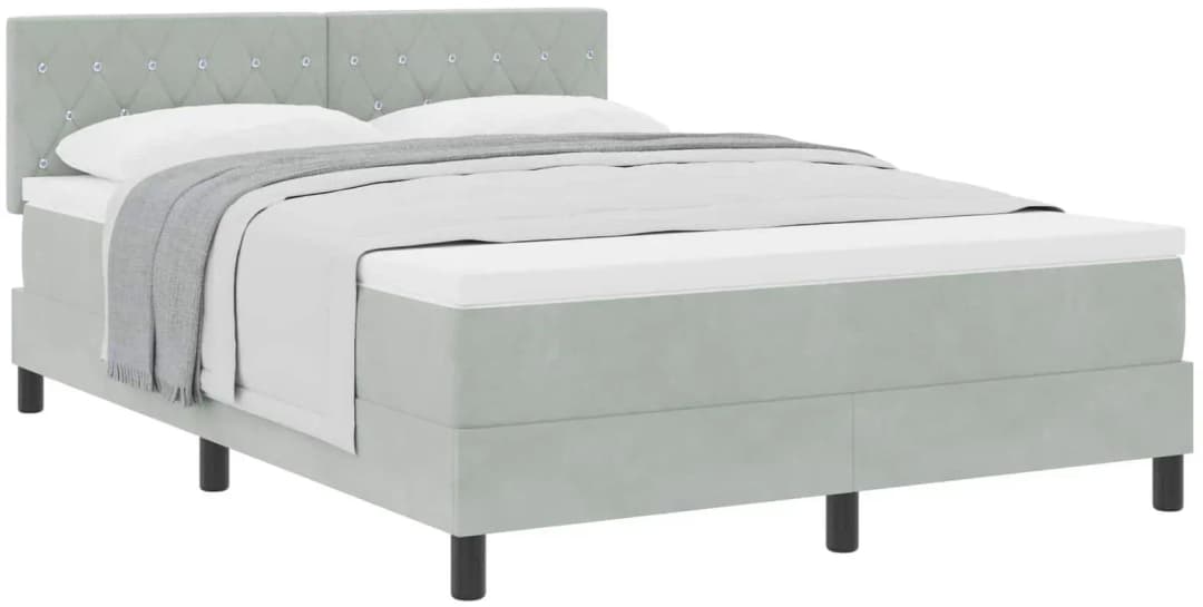 Boxspringbett 160 x 200 cm Hellgrau