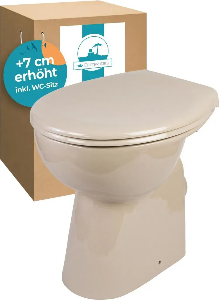 Stand-WC mit Absenkautomatik Beige