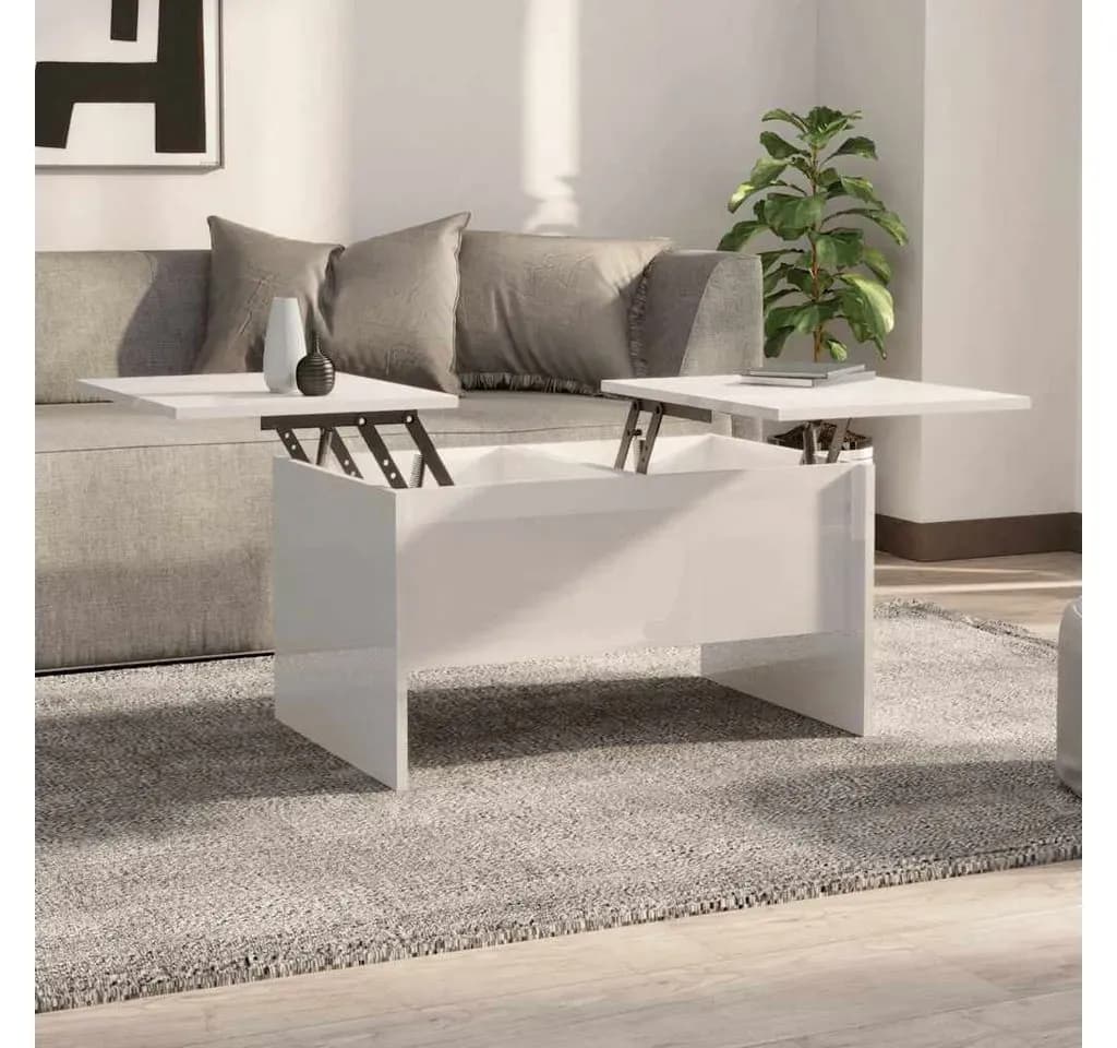 Couchtisch Hochglanz-Weiß 80 x 50 x 42,5 cm
