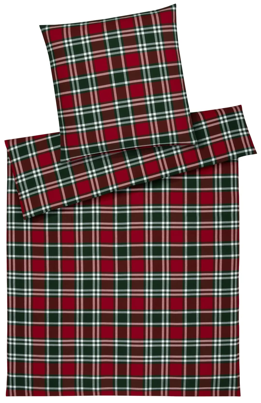 Manchester kariert Flanell Rot 155 x 220 cm + 80 x 80 cm