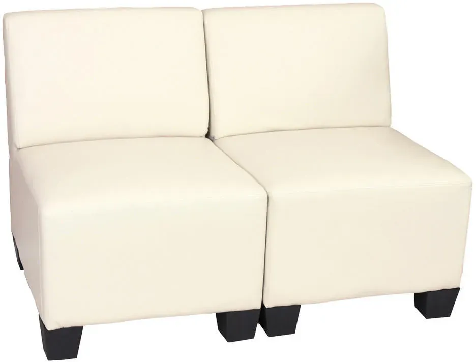 Couch Kunstleder 2-Sitzer Beige