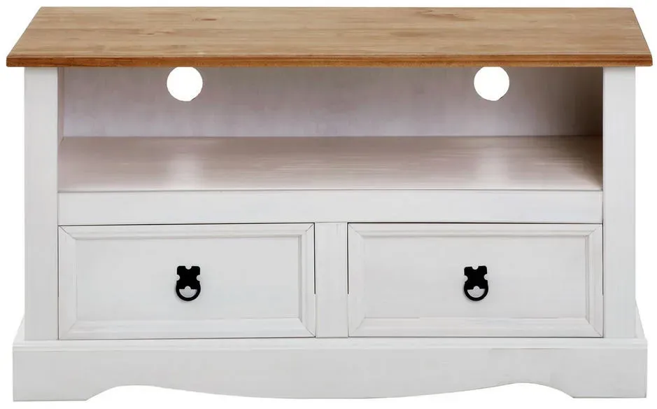 CAMPO TV-Lowboard 99x54 cm Braun/Weiß Holz