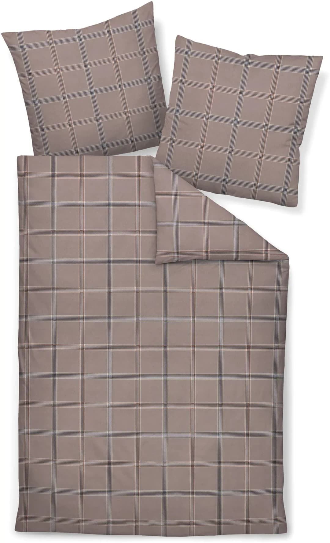 Davos kariert Baumwolle Braun 200 x 220 cm + 2 x 80 x 80 cm