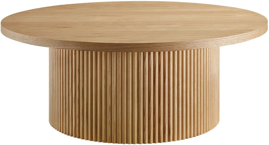 Couchtisch mit Massivholz-Lamellen Beige Esche 85 x 33 x 85 cm