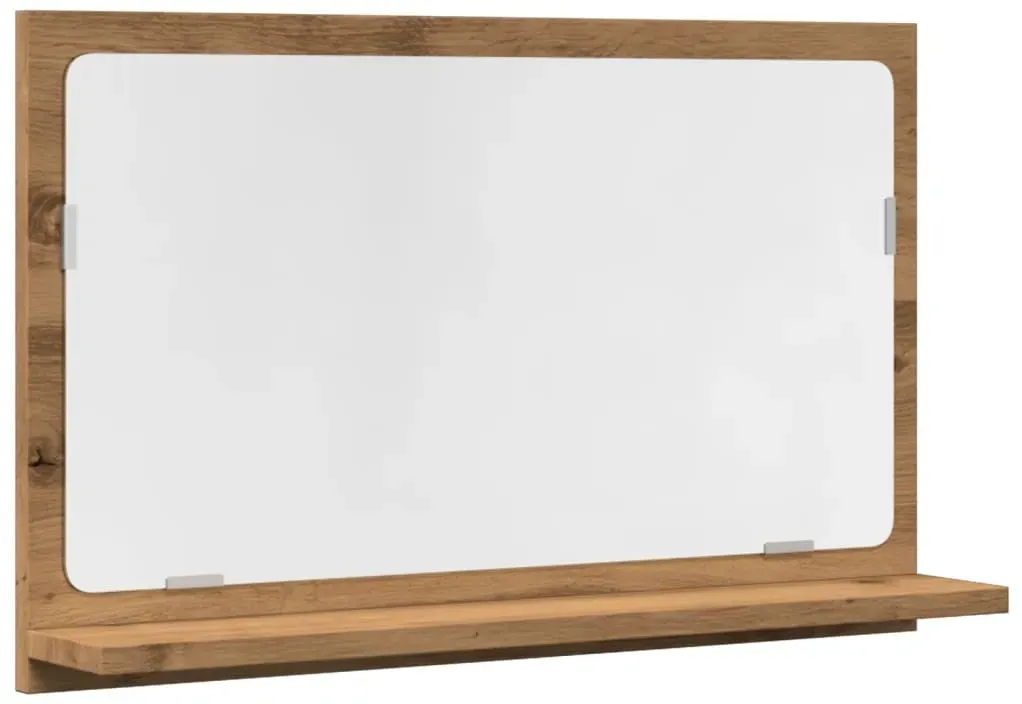 Badspiegel mit Ablage Artisan-Eiche 60x11x37 cm Holzwerkstoff
