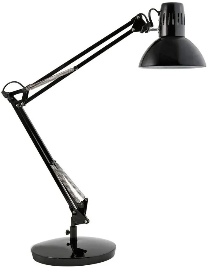 Alba Architect Freistehend Schreibtischlampe Fluoreszierend, Schwarz 260 x 260 x 890 mm