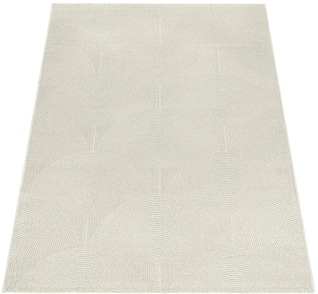 Kurzflorteppich 200 x 280 cm Creme