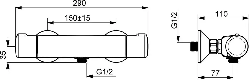 Micra Duschthermostat rund für 1 Verbraucher Chrom 581501710007