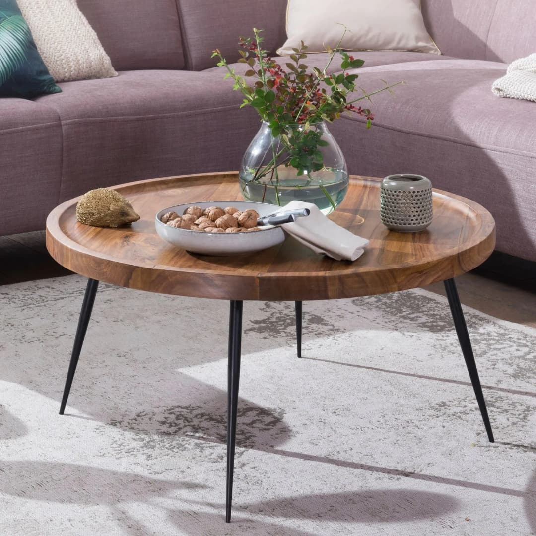 Couchtisch WL5.678 Sheesham Massivholz 75 x 75 cm